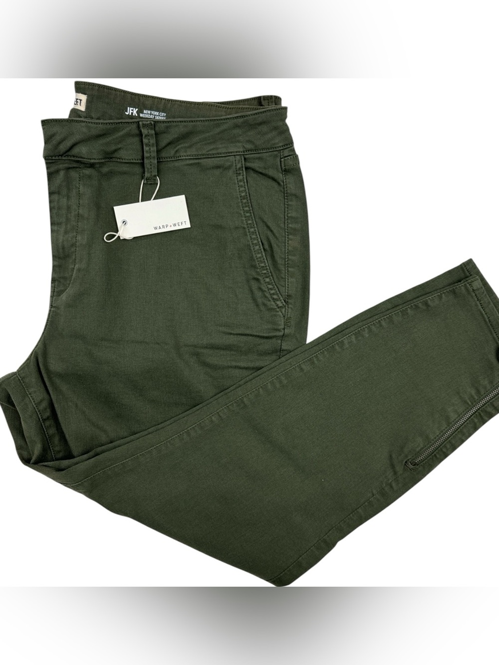 Warp + Weft Jeans Green Weekday Skinny Zipper Cuffs in Size 18‎  NWT